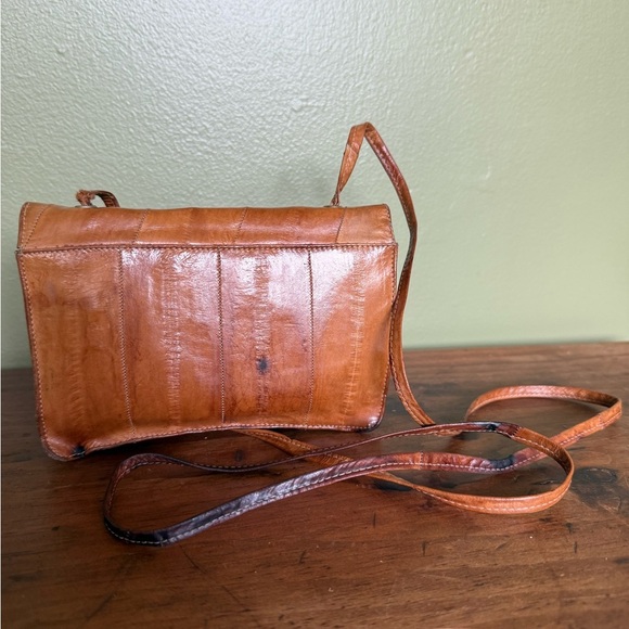 Natural Eel Skin Vintage Small Crossbody Bag From Hawaii GUC Approx 6"x4" Soft - Picture 3 of 8